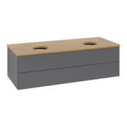 V&B Meuble sous-lavabo sans structure de façade, avec éclairage Antao 120x36x50cm, WBP chêne hon. Oa, anthracite m Lac