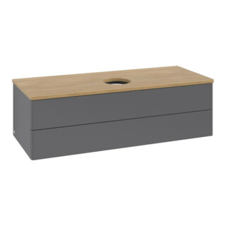 V&B Meuble sous lavabo sans structure de façade, avec éclairage Antao 120x36x50cm, WBP hon. Oa, anthracite mat laqué