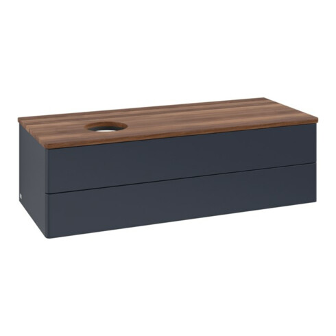 V&B Meuble sous lavabo sans structure de façade, avec éclairage Antao 120x36x50cm, WBP w. wal, md bl. m Lac