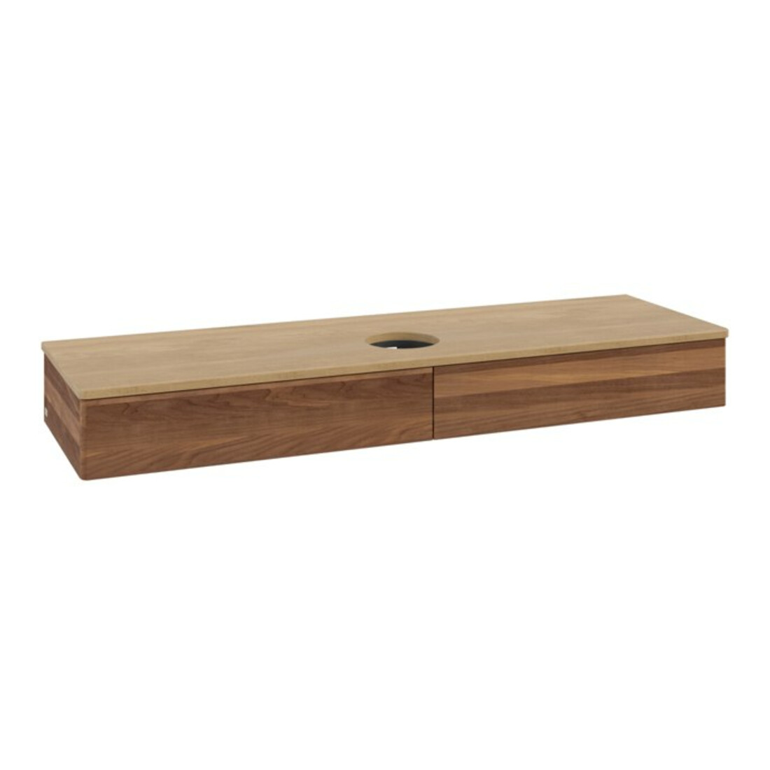 V&B Meuble sous-lavabo sans structure de façade, avec éclairage Antao 160x50cm, couleur WBP hon. Oa, noyer chaud