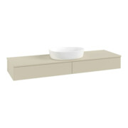 V&B Meuble sous lavabo sans structure de façade, avec éclairage Antao 160x50cm, couleur WBP Lac, laqué si Gr m