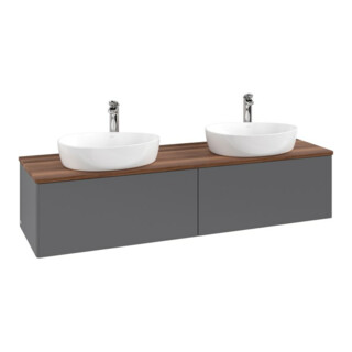 V&B Meuble sous lavabo sans structure de façade, avec éclairage Antao 160x50cm, H I P, WBP w. wal, anthracite m Lac