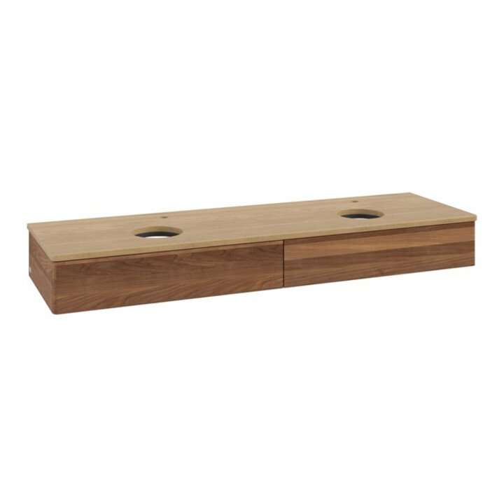 V&B Meuble sous-lavabo sans structure de façade, avec éclairage Antao 160x50cm, HL, couleur WBP hon. Oa, w. wal