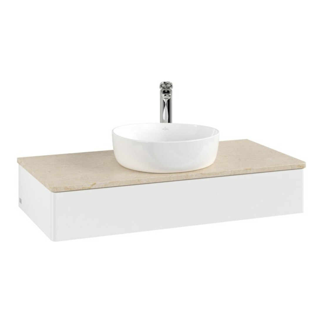 V&B Meuble sous-lavabo sans structure de façade, éclairage Antao 100x19x50cm, couleur WBP botti., blanc avec Lac