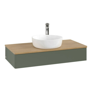 V&B Meuble sous lavabo sans structure de façade, éclairage Antao 100x19x50cm, WBP hon. Oa, lea gre. m Lac