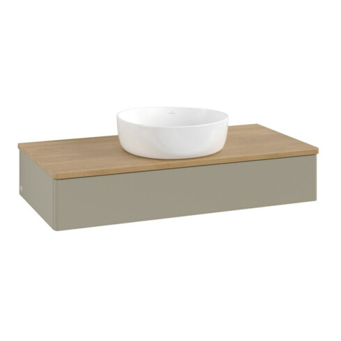 V&B Meuble sous lavabo sans structure de façade, éclairage Antao 100x19x50cm, WBP hon. Oa, st. Gr m Lac