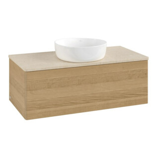 V&B Meuble sous-lavabo sans structure de façade, éclairage Antao 100x36x50cm, couleur WBP botti., chêne miel