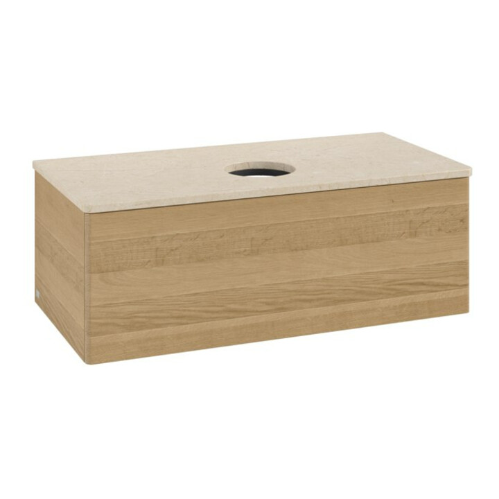 V&B Meuble sous-lavabo sans structure de façade, éclairage Antao 100x36x50cm, couleur WBP botti., chêne miel