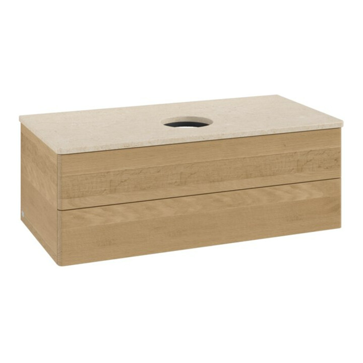 V&B Meuble sous-lavabo sans structure de façade - éclairage Antao 100x36x50cm, couleur WBP botti., chêne miel