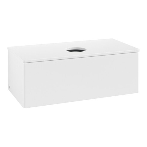 V&B Meuble sous lavabo sans structure de façade, éclairage Antao 100x36x50cm, couleur WBP Lac, blanc avec Lac