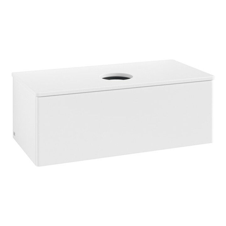 V&B Meuble sous lavabo sans structure de façade, éclairage Antao 100x36x50cm, couleur WBP Lac, blanc avec Lac