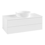 V&B Meuble sous lavabo sans structure de façade - Éclairage Antao 100x36x50cm, couleur WBP Lac, blanc avec Lac-3
