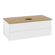 V&B Meuble sous lavabo sans structure de façade - Éclairage Antao 100x36x50cm, WBP hon. Oa, blanc avec Lac