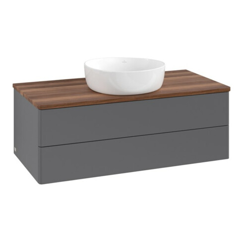 V&B Meuble sous lavabo sans structure de façade - Éclairage Antao 100x36x50cm, WBP w. wal, Anthrac. m Lac