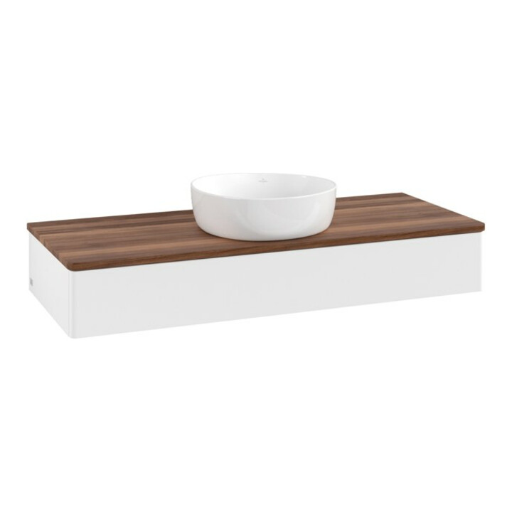 V&B Meuble sous-lavabo sans structure de façade, éclairage Antao 120x19x50cm, couleur WBP blanc chaud, avec Lac