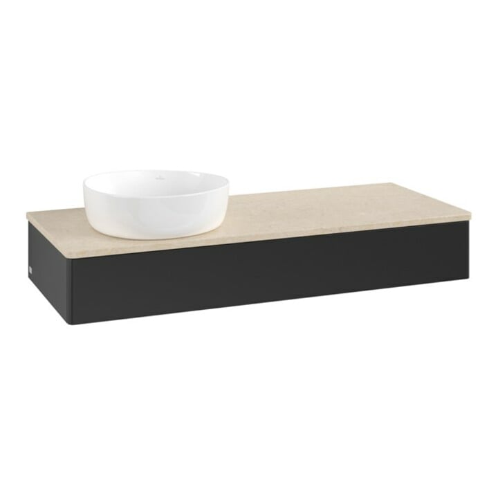 V&B Meuble sous-lavabo sans structure de façade, éclairage Antao 120x19x50cm, couleur WBP botti., bleu m Lac