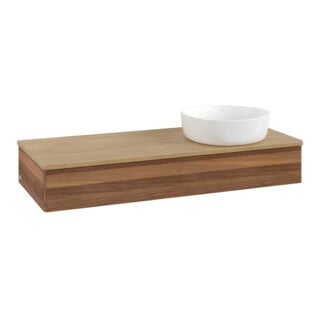 V&B Meuble sous-lavabo sans structure de façade, éclairage Antao 120x19x50cm, couleur WBP miel Oa, w. wal