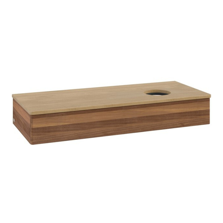 V&B Meuble sous-lavabo sans structure de façade, éclairage Antao 120x19x50cm, couleur WBP miel Oa, w. wal