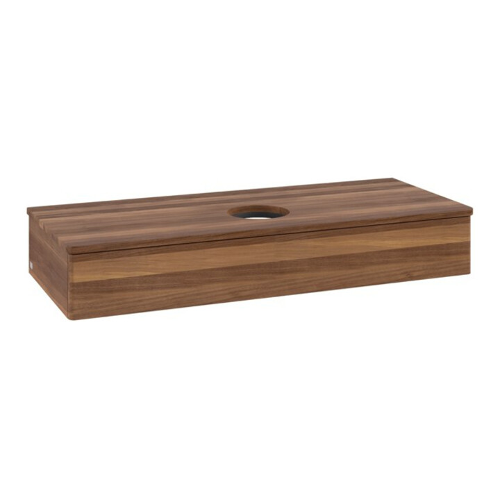 V&B Meuble sous lavabo sans structure de façade, éclairage Antao 120x19x50cm, couleur WBP noyer blanc