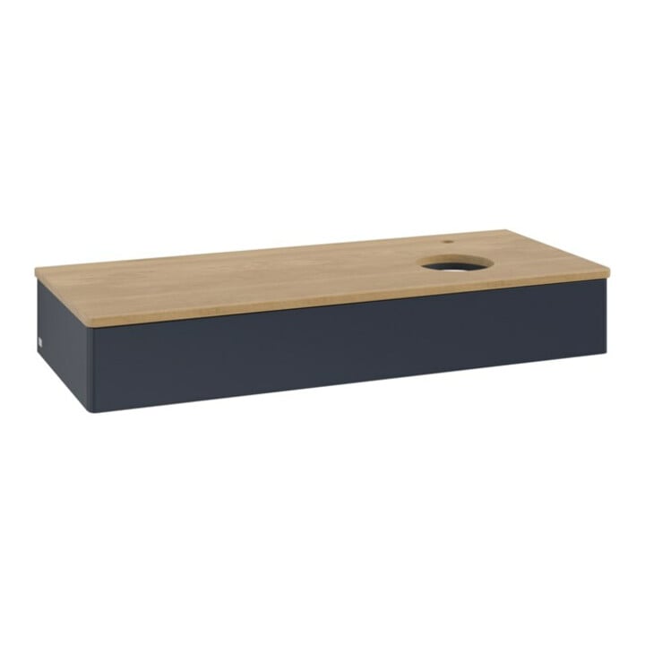 V&B Meuble sous lavabo sans structure de façade, éclairage Antao 120x19x50cm, H I P, WBP hon. Oa, md b m Lac