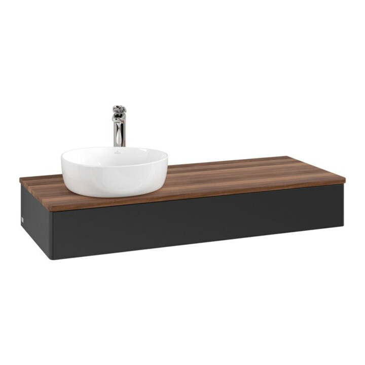 V&B Meuble sous lavabo sans structure de façade, éclairage Antao 120x19x50cm, H I P, WBP w. wal, bleu m Lac