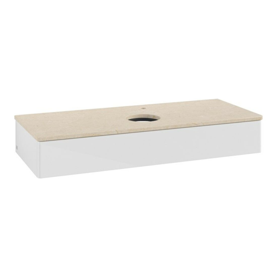 V&B Meuble sous-lavabo sans structure de façade, éclairage Antao 120x19x50cm, HI, WBP botti., blanc brillant Lac