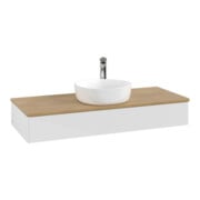 V&B Meuble sous lavabo sans structure de façade, éclairage Antao 120x19x50cm, HL, WBP hon. Oa, blanc brillant Lac-3