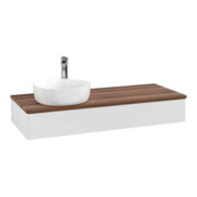 V&B Meuble sous lavabo sans structure de façade, éclairage Antao 120x19x50cm, HL, WBP w. wal, blanc brillant Lac
