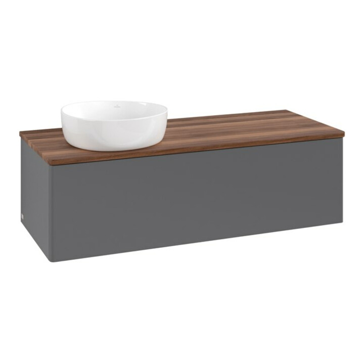 V&B Meuble sous lavabo sans structure de façade, éclairage Antao 120x36x50 cm, WBP w. wal, anthracite m Lac