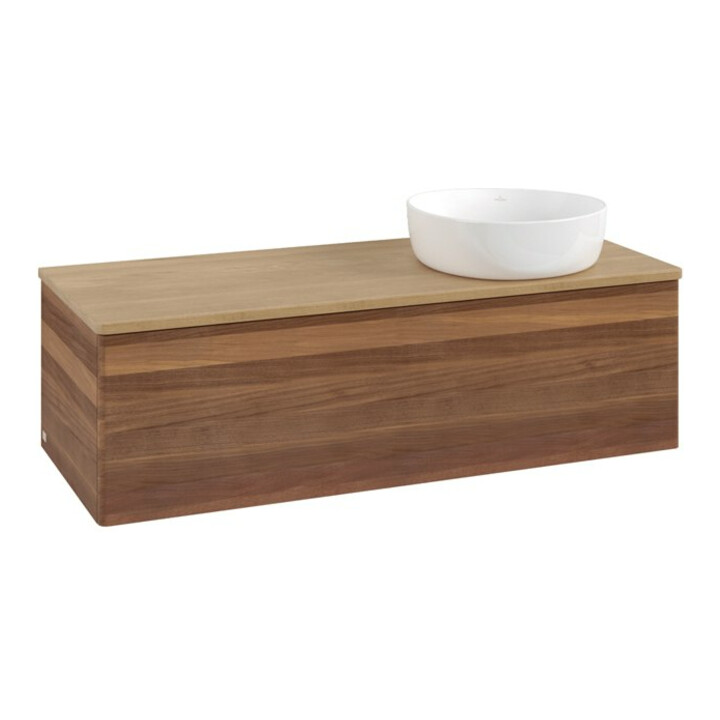V&B Meuble sous-lavabo sans structure de façade, éclairage Antao 120x36x50cm, couleur WBP hon. Oa, w. wal