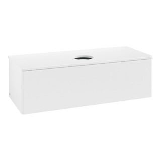 V&B Meuble sous lavabo sans structure de façade, éclairage Antao 120x36x50cm, couleur WBP Lac, blanc avec Lac
