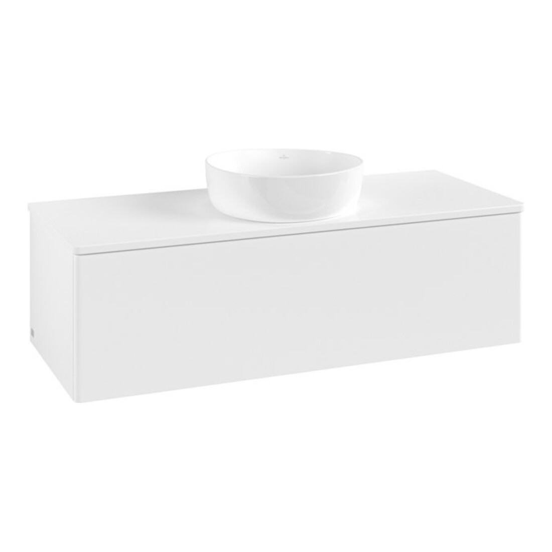 V&B Meuble sous lavabo sans structure de façade, éclairage Antao 120x36x50cm, couleur WBP Lac, blanc avec Lac