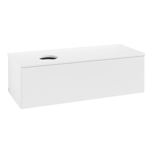 V&B Meuble sous lavabo sans structure de façade, éclairage Antao 120x36x50cm, couleur WBP Lac, blanc avec Lac