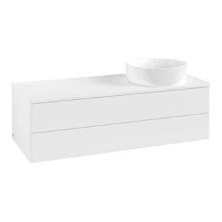 V&B Meuble sous lavabo sans structure de façade, éclairage Antao 120x36x50cm, couleur WBP Lac, blanc avec Lac