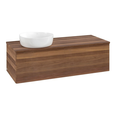 V&B Meuble sous lavabo sans structure de façade, éclairage Antao 120x36x50cm, couleur WBP w. noyer