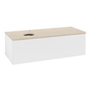 V&B Meuble sous lavabo sans structure de façade, éclairage Antao 120x36x50cm, HI, WBP botti., blanc mat Lac