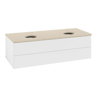 V&B Meuble sous-lavabo sans structure de façade, éclairage Antao 120x36x50cm, HI, WBP botti., blanc mat Lac