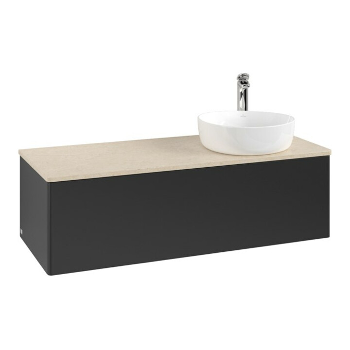 V&B Meuble sous lavabo sans structure de façade, éclairage Antao 120x36x50cm, HI, WBP botti., bleu m Lac