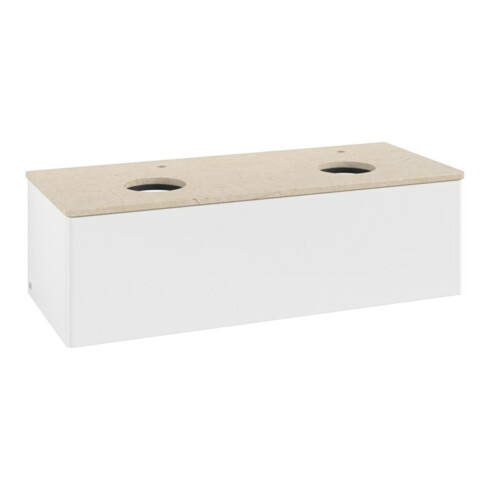 V&B Meuble sous-lavabo sans structure de façade, éclairage Antao 120x36x50cm, HL, WBP botti., blanc mat Lac