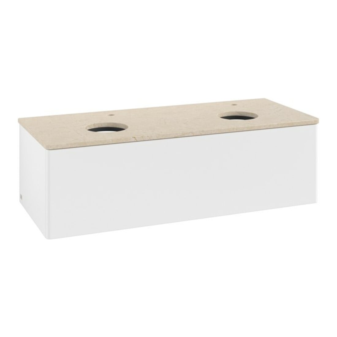 V&B Meuble sous-lavabo sans structure de façade, éclairage Antao 120x36x50cm, HL, WBP botti., blanc mat Lac