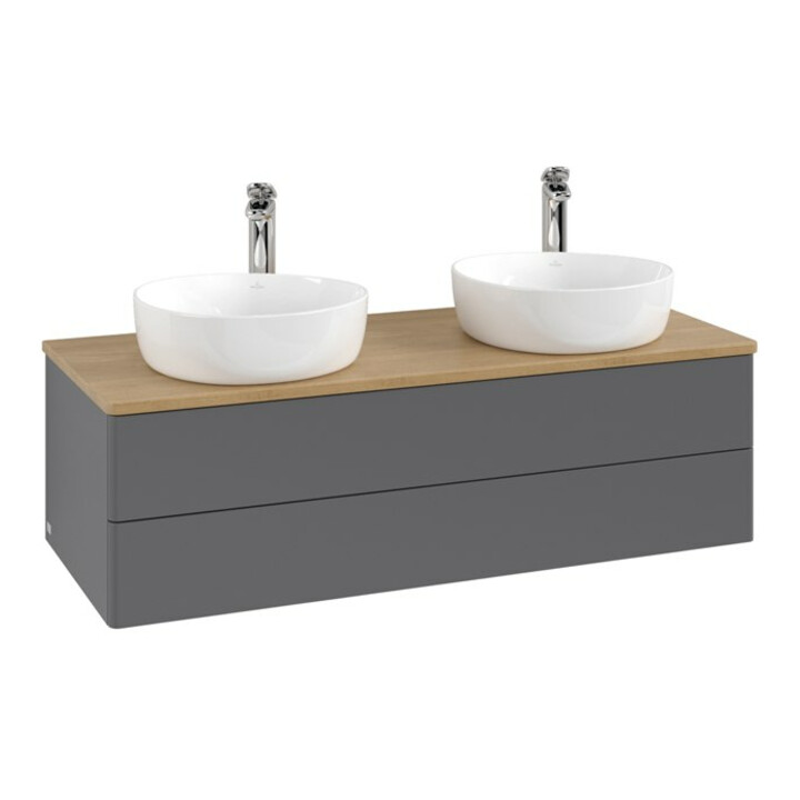V&B Meuble sous-lavabo sans structure de façade, éclairage Antao 120x36x50cm, HL, WBP hon. Oa, A m Lac