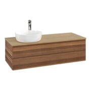 V&B Meuble sous lavabo sans structure de façade, éclairage Antao 120x36x50cm, HL, WBP hon. Oa, blanc wal