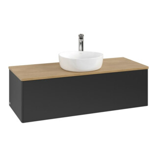 V&B Meuble sous lavabo sans structure de façade, éclairage Antao 120x36x50cm, HL, WBP hon. Oa, bleu avec Lac