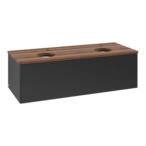 V&B Meuble sous lavabo sans structure de façade, éclairage Antao 120x36x50cm, HL, WBP w. wal, bla m Lac