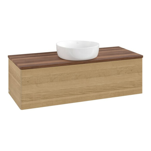 V&B Meuble sous lavabo sans structure de façade, éclairage Antao 120x36x50cm, WBP couleur w. wal, chêne miel