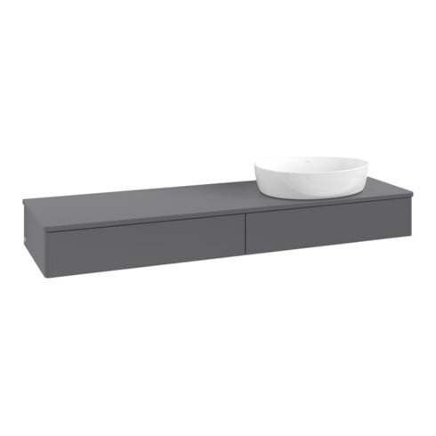 V&B Meuble sous lavabo sans structure de façade - Éclairage Antao 160x50 cm, couleur WBP Lac, anthracite avec Lac