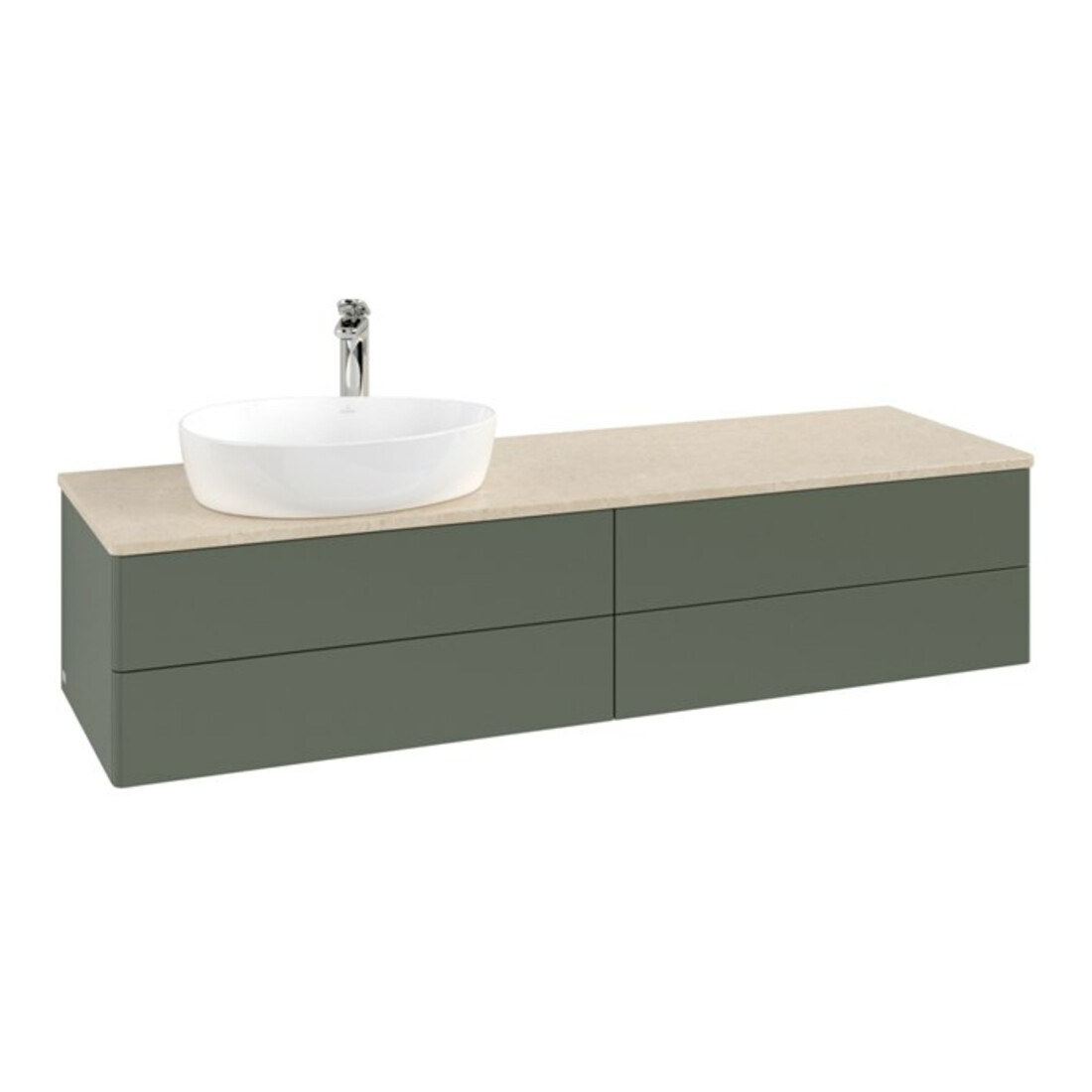 V&B Meuble sous-lavabo sans structure de façade - Éclairage Antao 160x50 cm, H, P, WBP botti., lea gre. m Lac