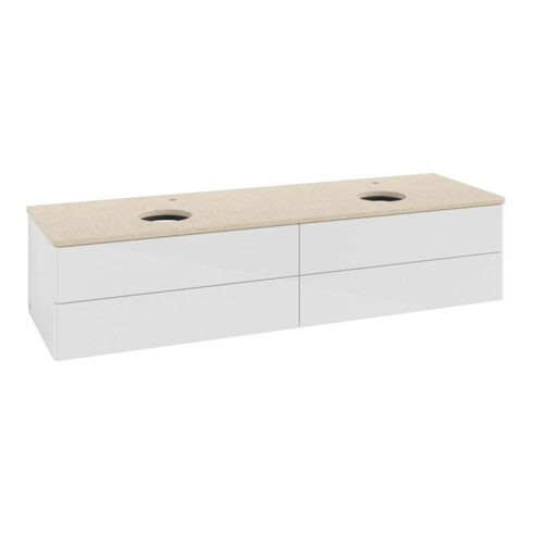 V&B Meuble sous lavabo sans structure de façade, éclairage Antao 160x50 cm, HL, WBP botti., blanc brillant Lac