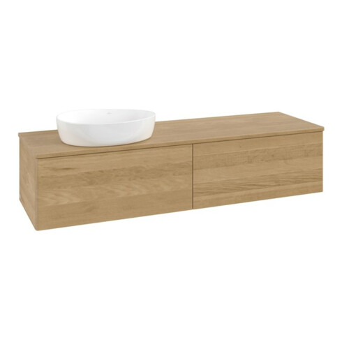V&B Meuble sous lavabo sans structure de façade - Éclairage Antao 160x50cm, couleur WBP chêne miel, chêne miel