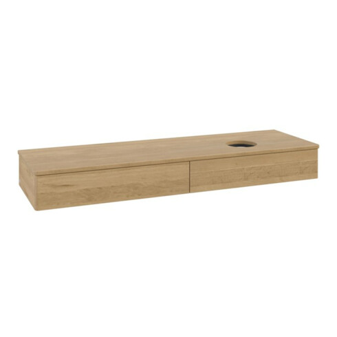 V&B Meuble sous lavabo sans structure de façade - Éclairage Antao 160x50cm, couleur WBP chêne miel, chêne miel